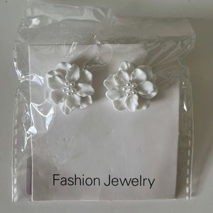 White Flower Earrings